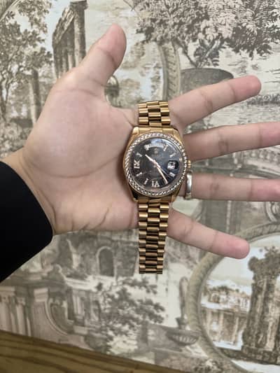 Rolex Rose Gold Diamond Watch – Automatic