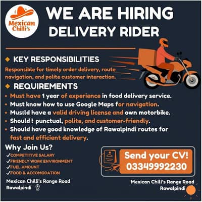 Delivery Rider Jobs in Rawalpindi