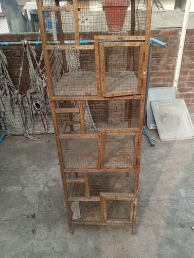 wood cage three portion