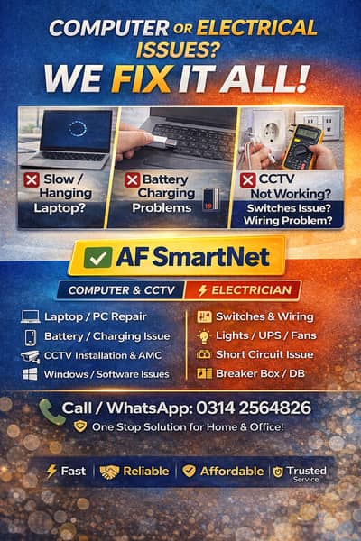 Professional IT & Electrician Services – Fast & Reliable