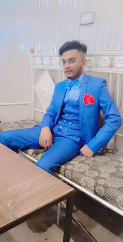 3 piece pant kote blue color