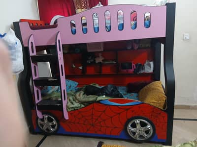 double bed. cupboard