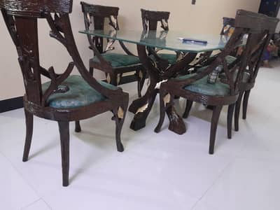 fiber dining table with 6 chairs
