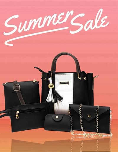 Elegent women's leather handbag set 5pcs