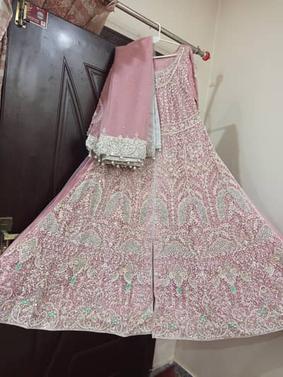 Fancy pink Maxy  party/waleema wear