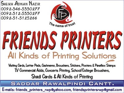 Friends Printers Rawalpindi Printing Press & Shadi Card Centre