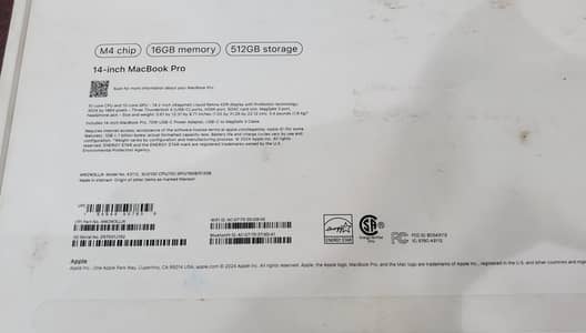 MACBOOK PRO M4 14" 16GB RAM 512GB SSD COMPANY PURCHASED