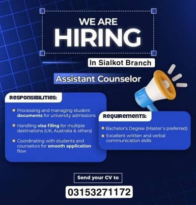 Data Entry Coordinator Visa processing staff Male & Female staff