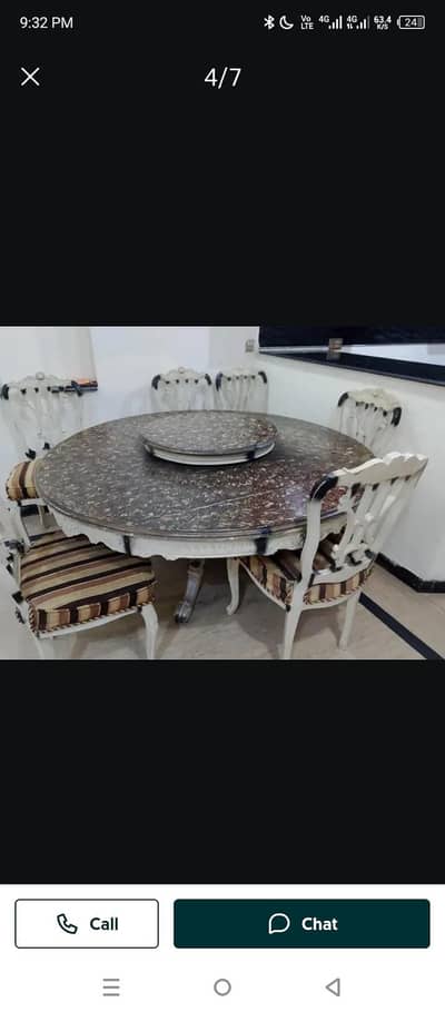 ROUND Big Size dining table 6 chairs