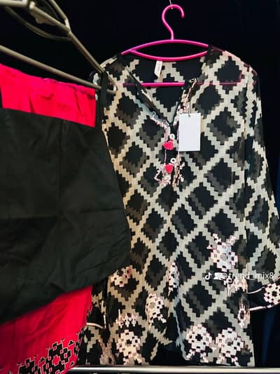 3 piece Ethnic dress Shirt with camisole with shalwar.