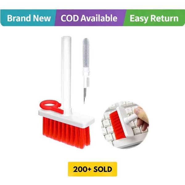 5 in 1 Keyboard Cleaner Kit, Computer Keyboard Cleaner Brush Kit with Earphone Cleaning Pen for iPad and Phone Screen Cleaning Tools