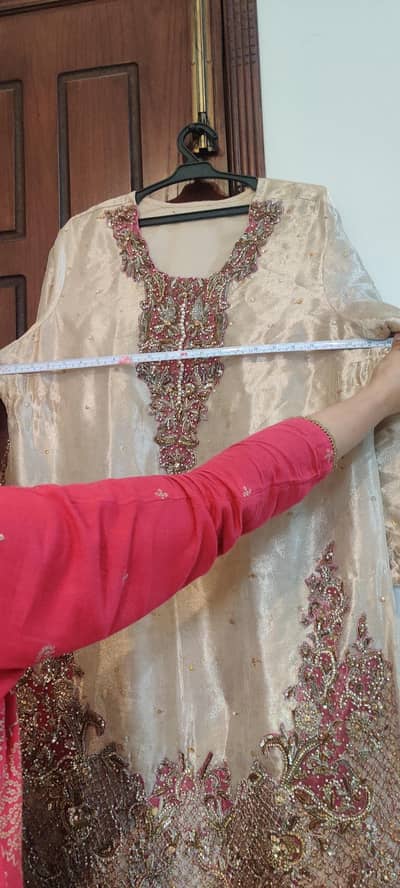 two pieces 2 fancy dress full kora dabka work