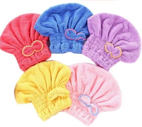 Women’s Magic Quick Dry Hair Towel | Microfiber Bath Hair Drying Towel Head Wrap Hat | Makeup Shower Cap for Girls & Ladies (Pack of 1, Multi Color)