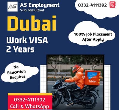 Work Visa Available Bike Rider, Driver, Helper