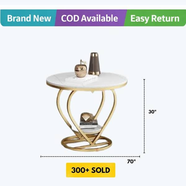 Double Heart Shape Based Coffee Table Metal Frame Side Table