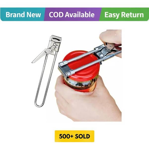 Bottle Opener, Jar Opener Non-Slip Adjustable Multifunction tool, Stainless Steel Can Lid Opener