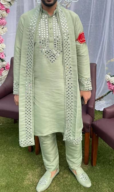 Kameez trouser + sheesh pati shawal + shoes size 45" best for Groom