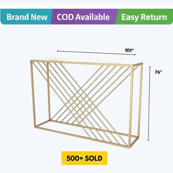 Center Cross Rods Console Table Living Room Hallway Table
