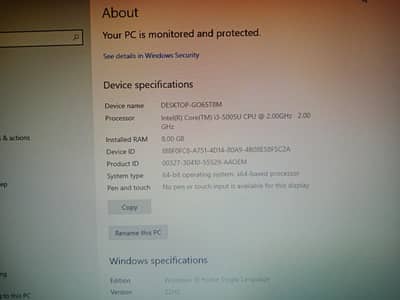 HP core i3 5th generation 8gb ram 512 ssd