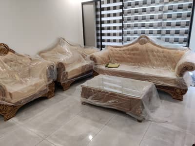 Luxury Sofa Set – 1+2+3 Seater with Center Table