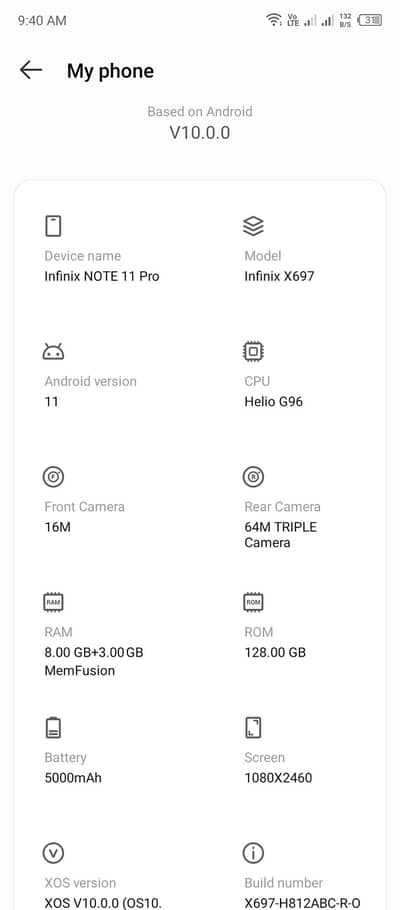 Infinix Note 11 pro 8+3/128 only exchange