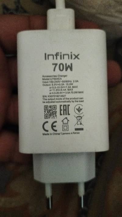 infinix note 40 pro ka 70watt charger