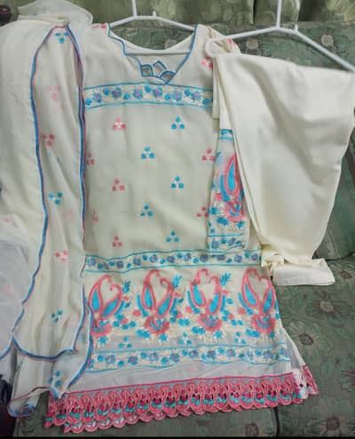 3 Pc embroidered suit