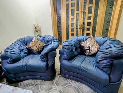 Genuine leather 4  seater sofa set