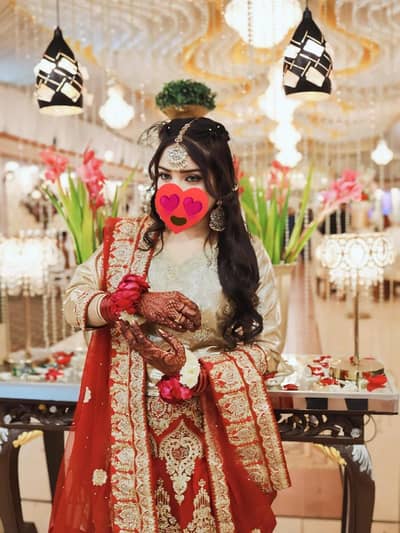 Organza net Indian bridal lehenga