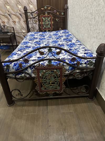 Single Steel Beds Set for Sale – 2 Beds + Side Table