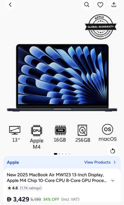 Macbook Air M4 16gb 256gb 13 inch Deep Blue