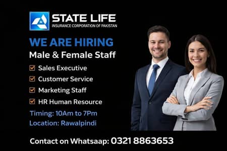 Required Male and Female Staff For Our Office
