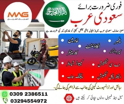 Vacancy in Saudi Arabia Company for Pakistanies, Urgent Jobs in Saudia