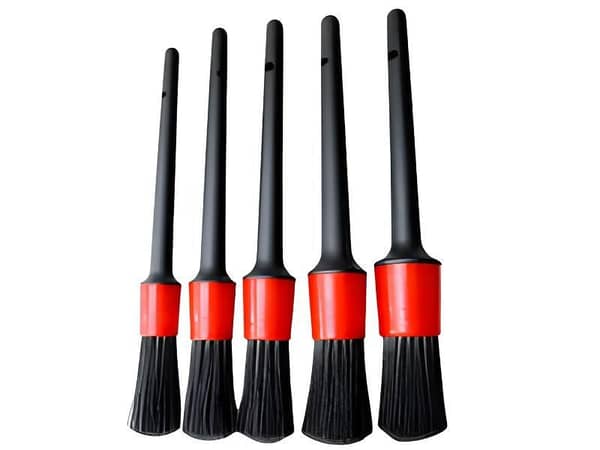 5 Pcs Premium Synthetic Hair Detail Brush Set | Professional Automotive Detailing Kit