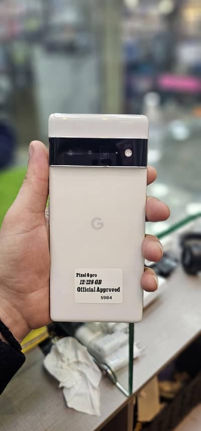 Google pixel 6 pro official PTA Approved 128 GB wahite color .