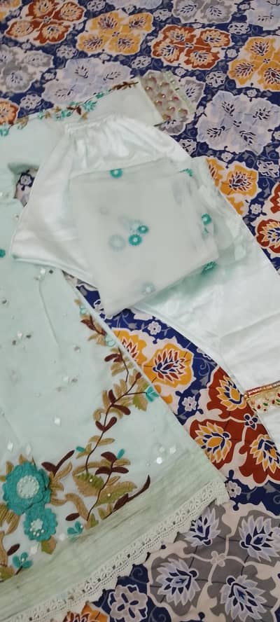 stich 3 piece organza suit