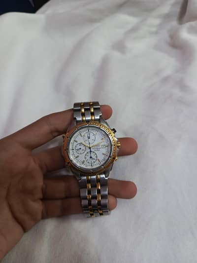 Original Casio SQ-100 Chronograph Watch – Vintage – Two Tone