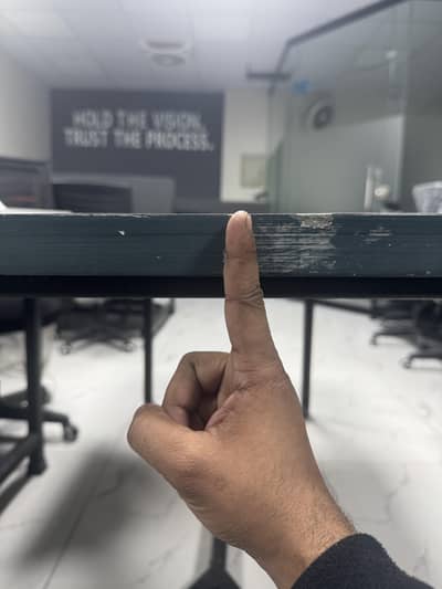 Solid Iron Frame Table with Wooden Top - Heavy Duty