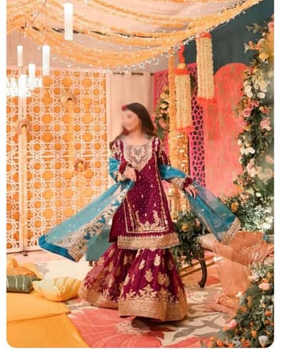 Purple & Blue | Mehandi dress | Sharara & Kurti | Sharara Set