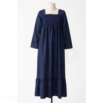 Navy Blue Smocked Elegance Dress