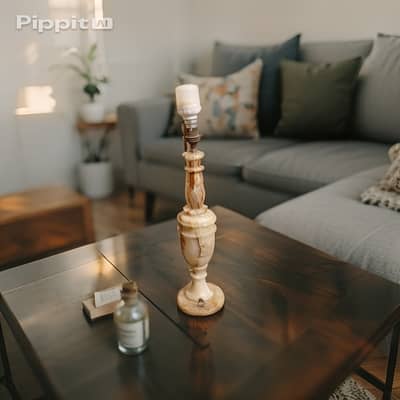 Luxurious Handcrafted Onyx Marble Table Lamp
