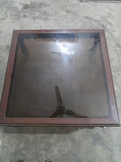 Wooden Glass Top Coffee Table – Good Condition