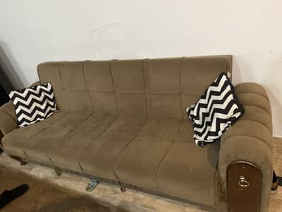 Bed with side table,dressing table& sofa comebed