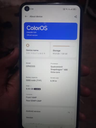 OPPO A96 FOR SELL 8 128