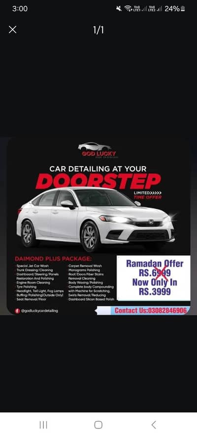 we Provide"Car Ceremic Coating Service with Interior Cleaning doorstep