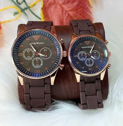 Stylish Couple Analogue Watches – 2 Pcs