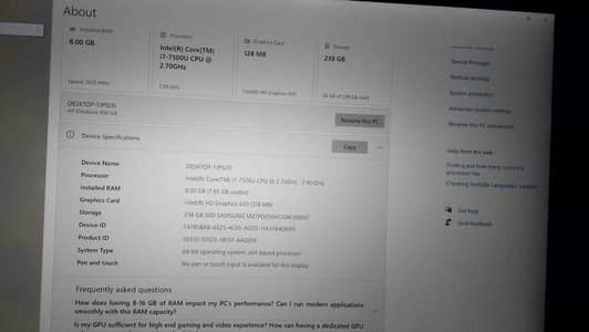 HP i7 7th Generation