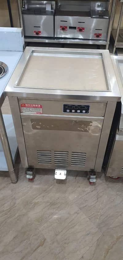 Tawa Pan Rolling Ice Cream Machine+ slush Machine pizza oven Fast Food