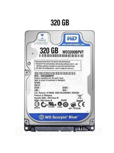 WD 320gb Hard disk with case cable