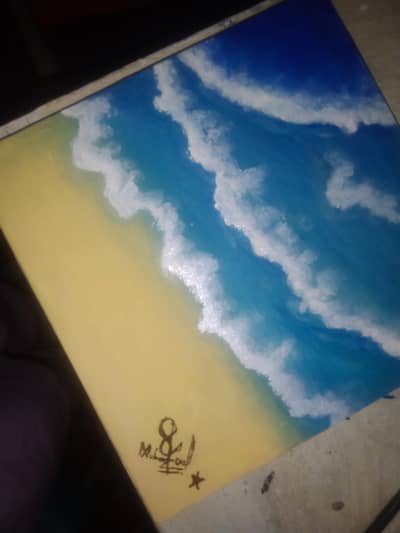 Modern Abstract Ocean Painting for Home Decor